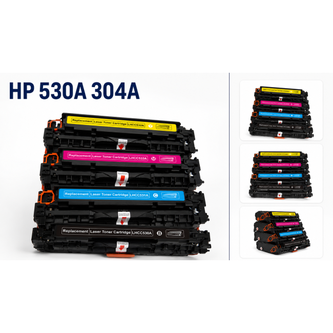 Zestaw tonerów HP 4 sztuki 530A 304A CMYK